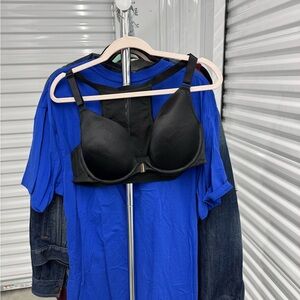 Cacique | Racerback Bra with Front Closure in Black | size 42C